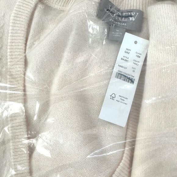 NWT J CREW Cashmere relaxed V-neck sweater in Heather Muslin - Picture 6 of 7